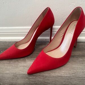 Schutz Suede Red Heels 7.5